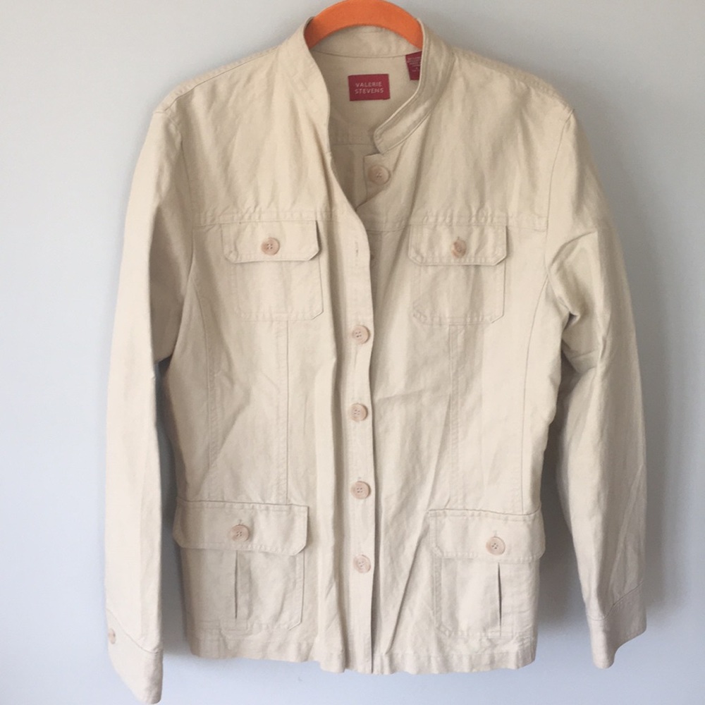 Valerie Stevens tan linen jacket